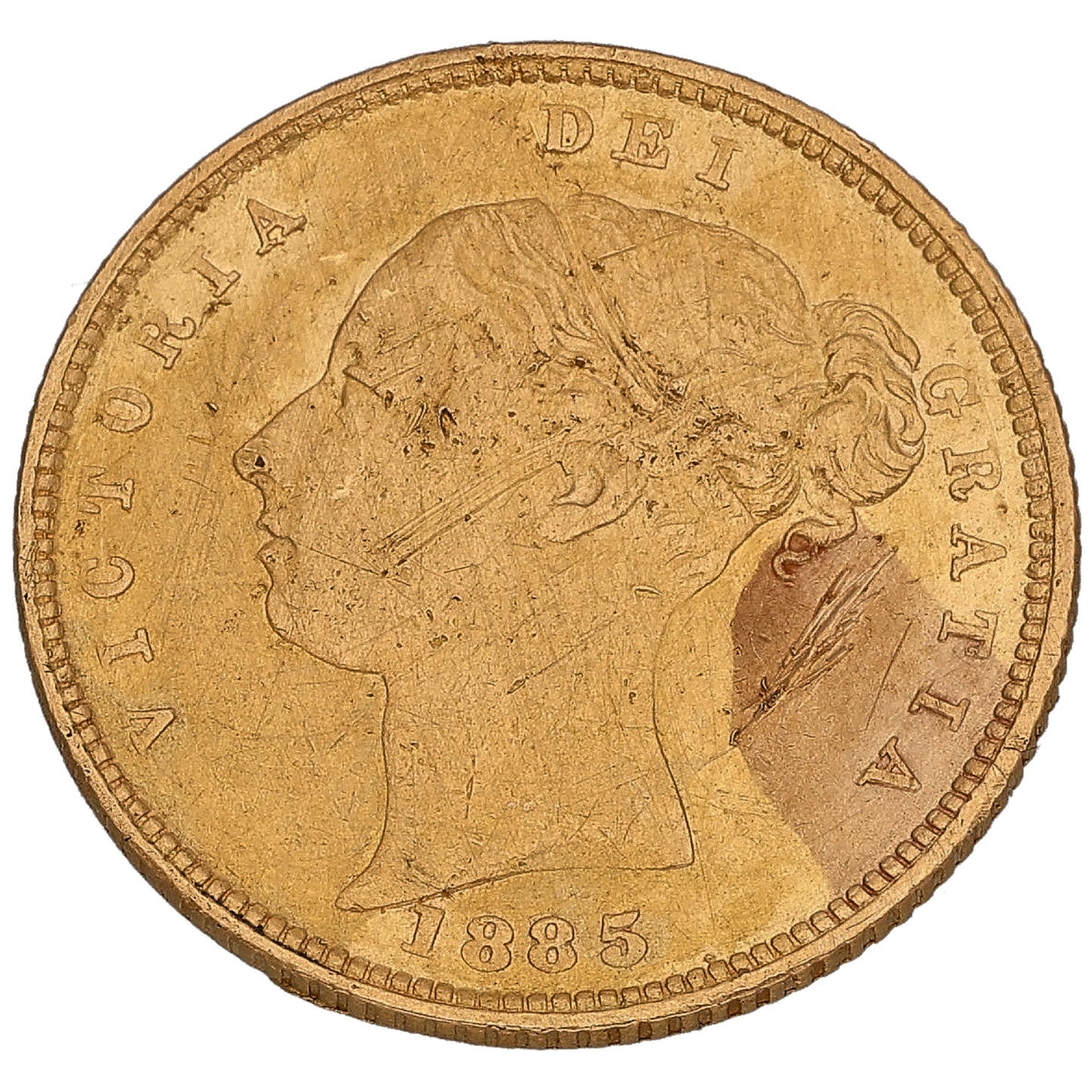 22ct Gold Queen Victoria Half Sovereign Coin 1885