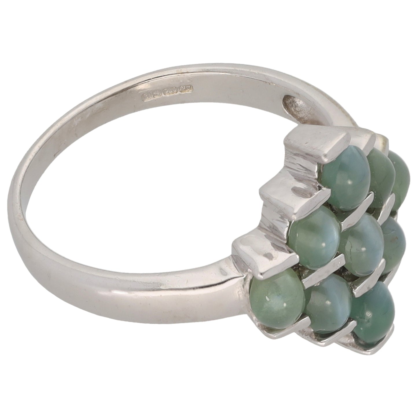 9ct White Gold Chrysoberyl Dress/Cocktail Ring Size N