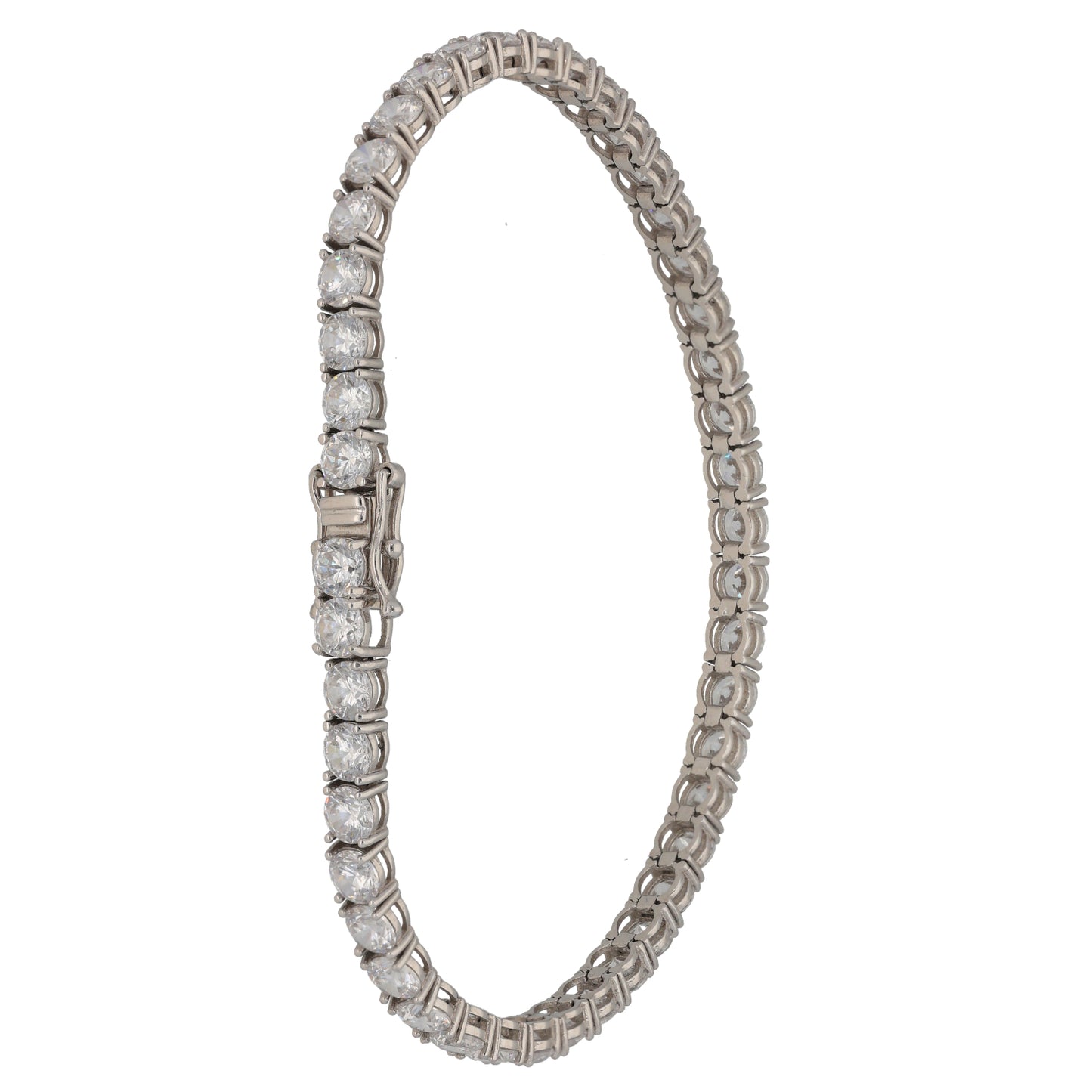 9ct White Gold Cubic Zirconia Line/Tennis Bracelet