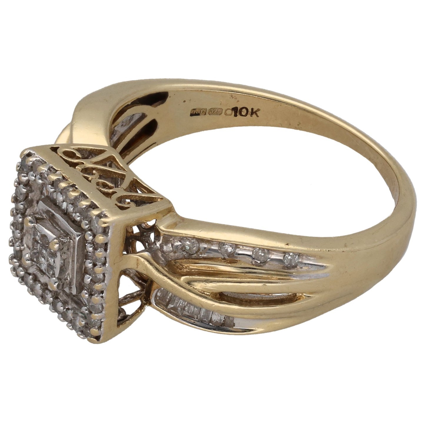 9ct Gold 0.45ct Diamond Cluster Ring Size N