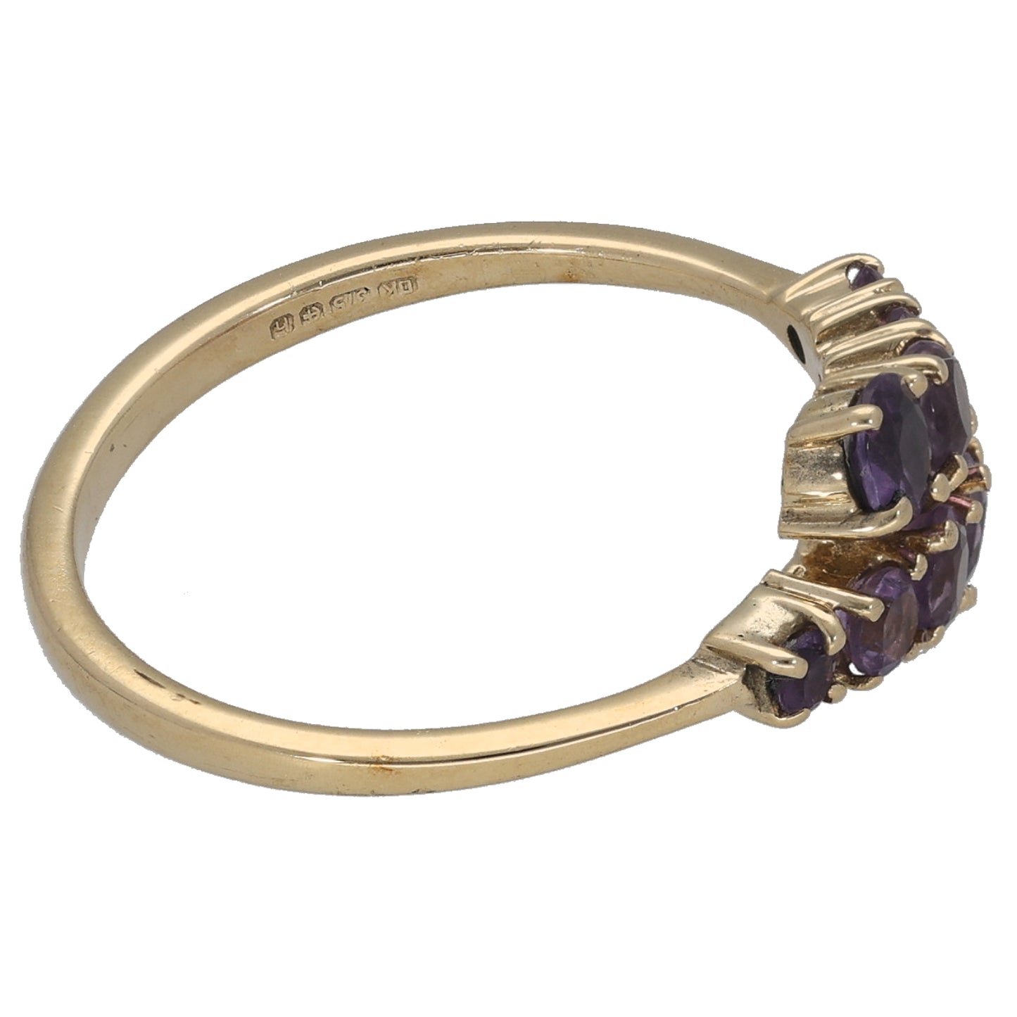 9ct Gold Amethyst Dress/Cocktail Ring Size O