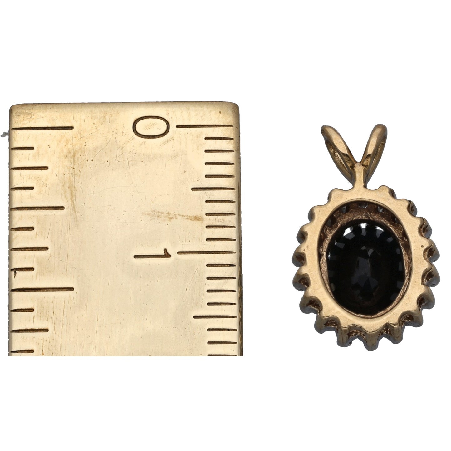 9ct Gold 0.18ct Diamond & Sapphire Dress/Cocktail Pendant