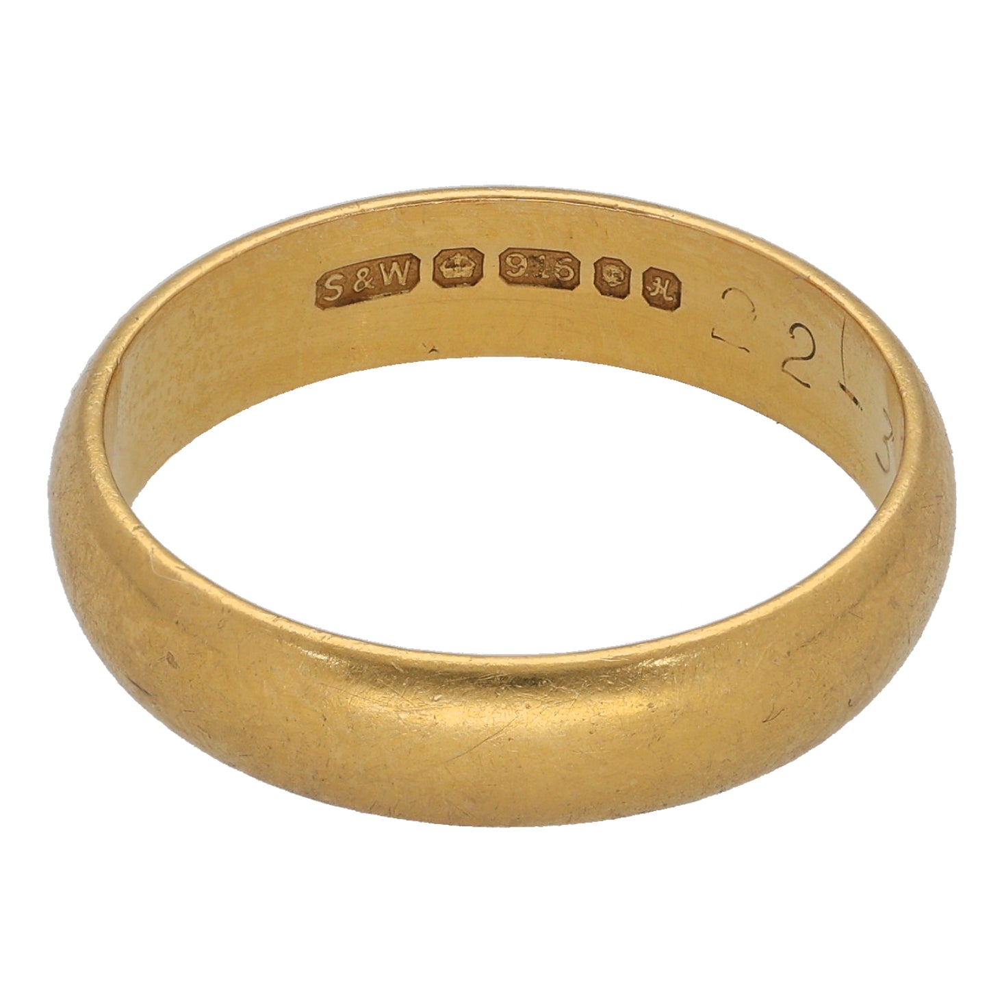 22ct Gold Plain Wedding Ring Size T