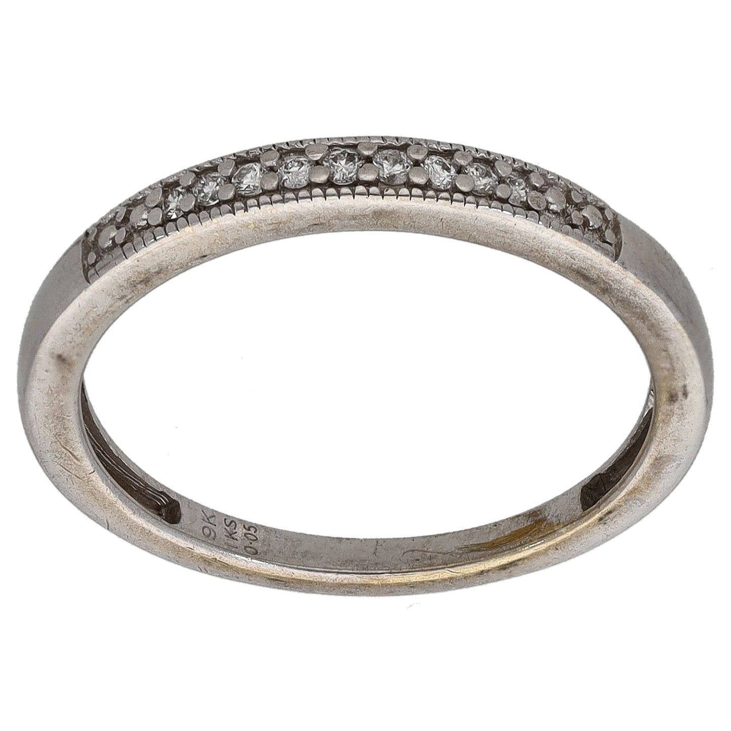 9ct Gold 0.09ct Diamond Half Eternity Ring Size M