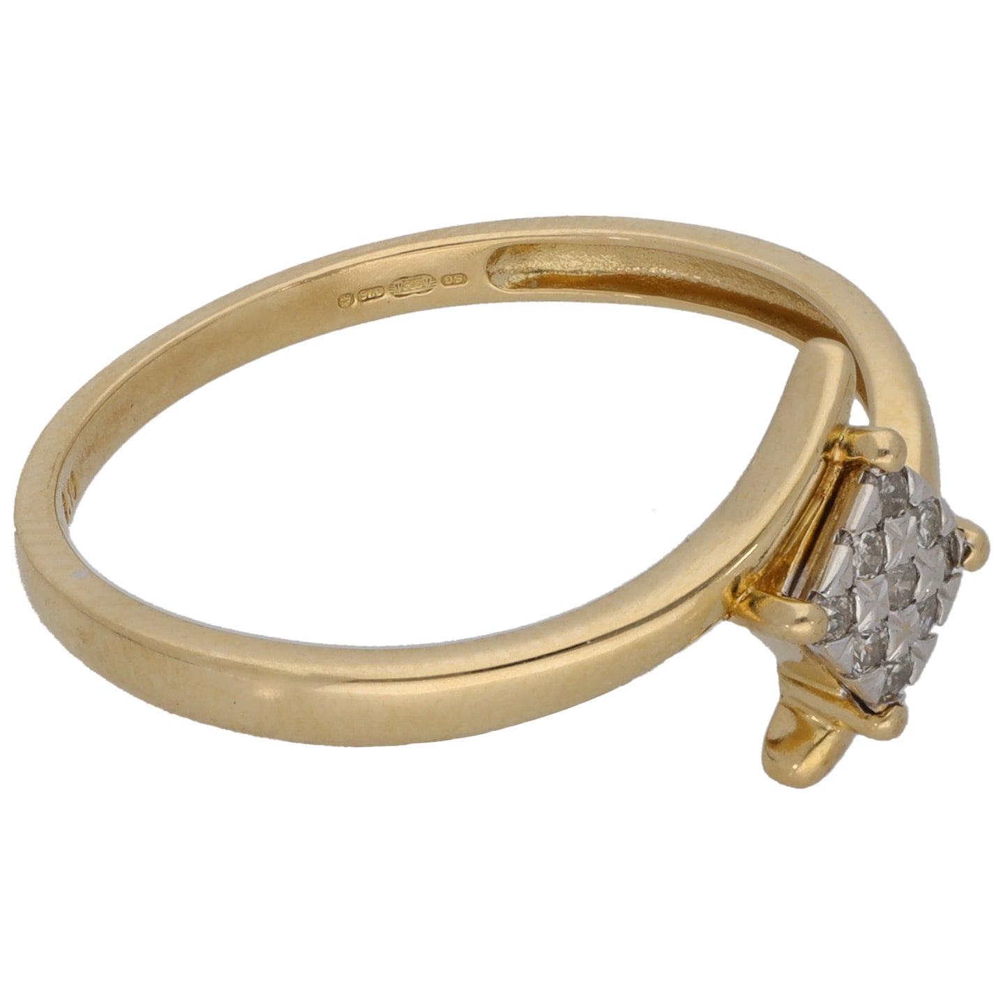 9ct Gold 0.10ct Diamond Cluster Ring Size R