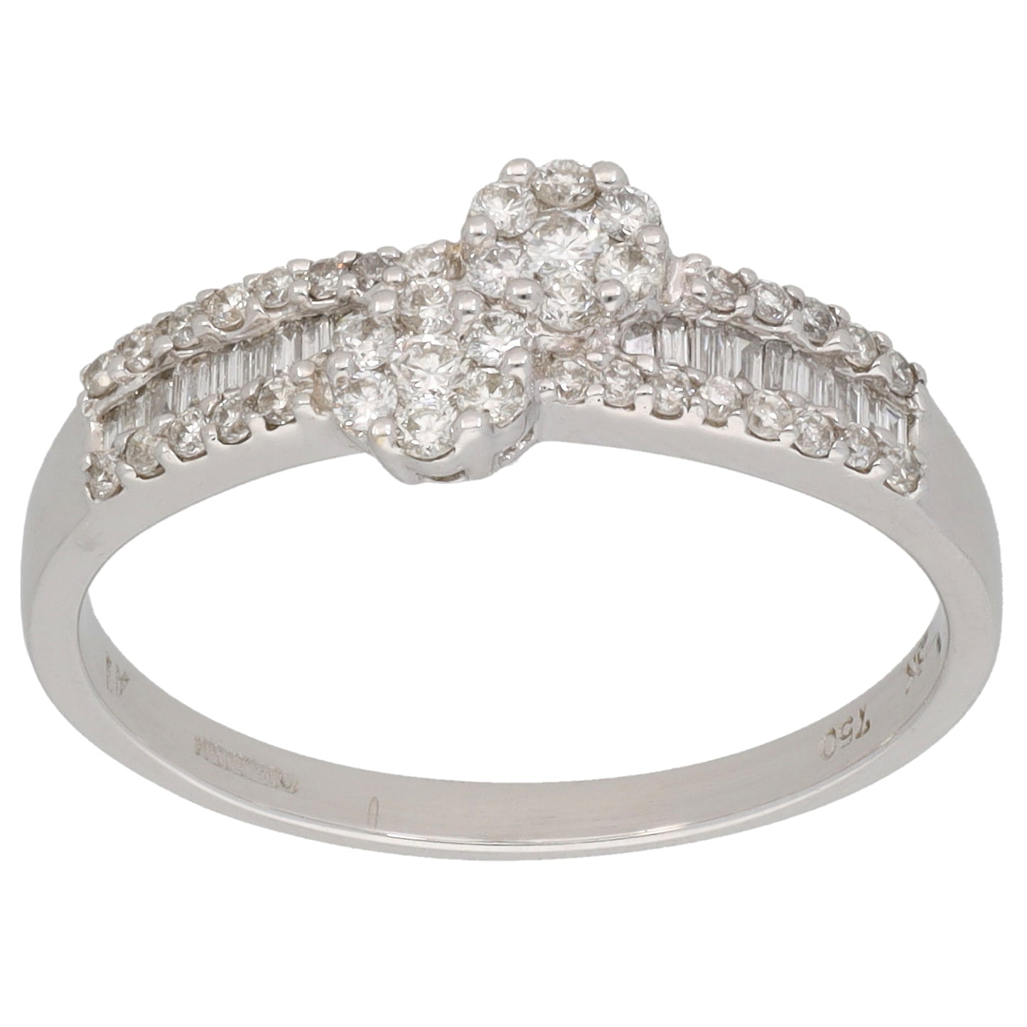 18ct White Gold 0.44ct Diamond Dress/Cocktail Ring Size P