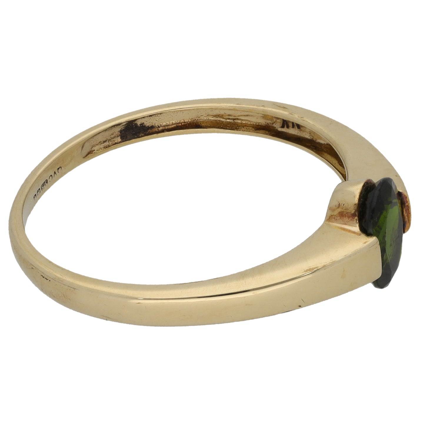 9ct Gold Diopside Single Stone Ring Size T