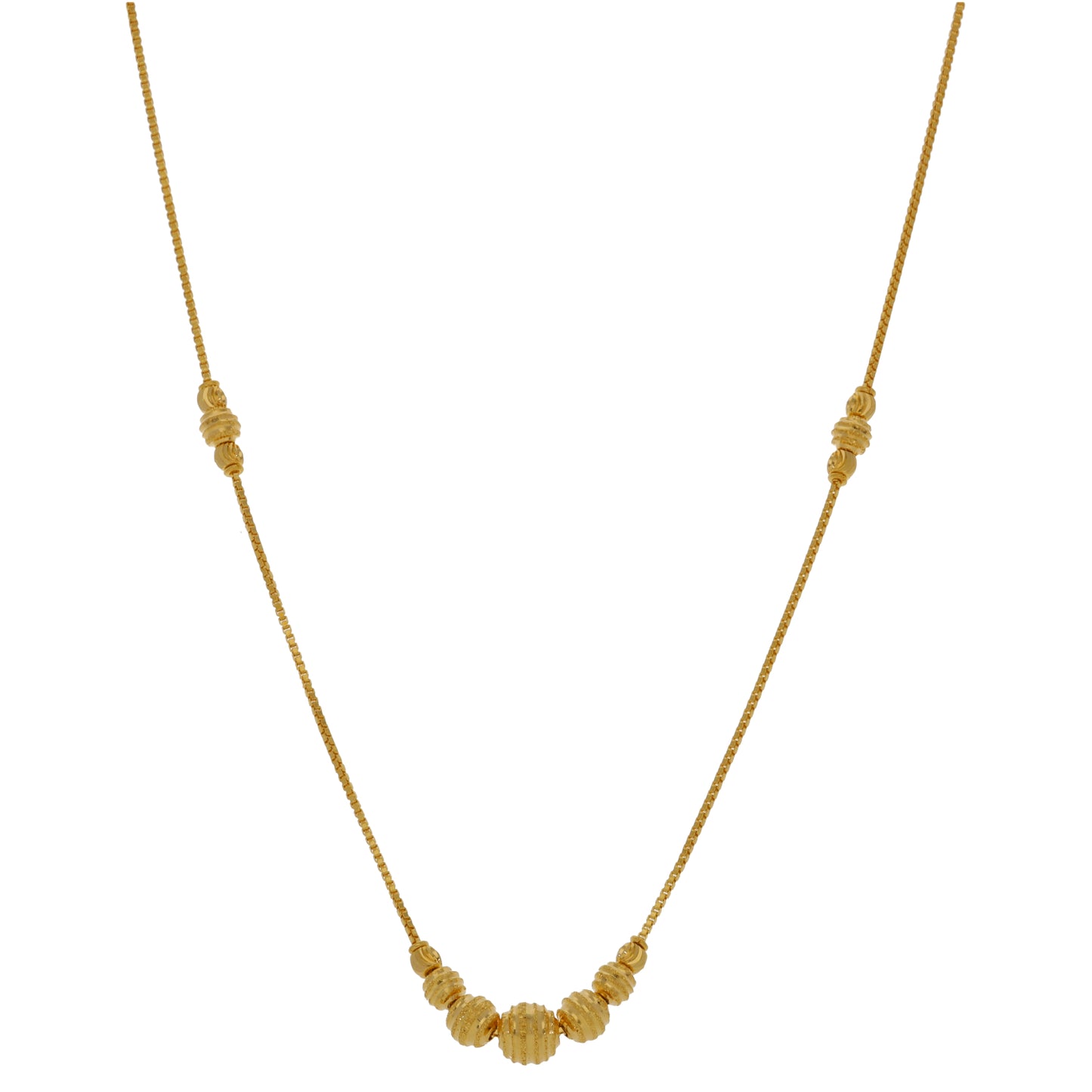 New 22ct Gold Fancy Bead Necklace 18"