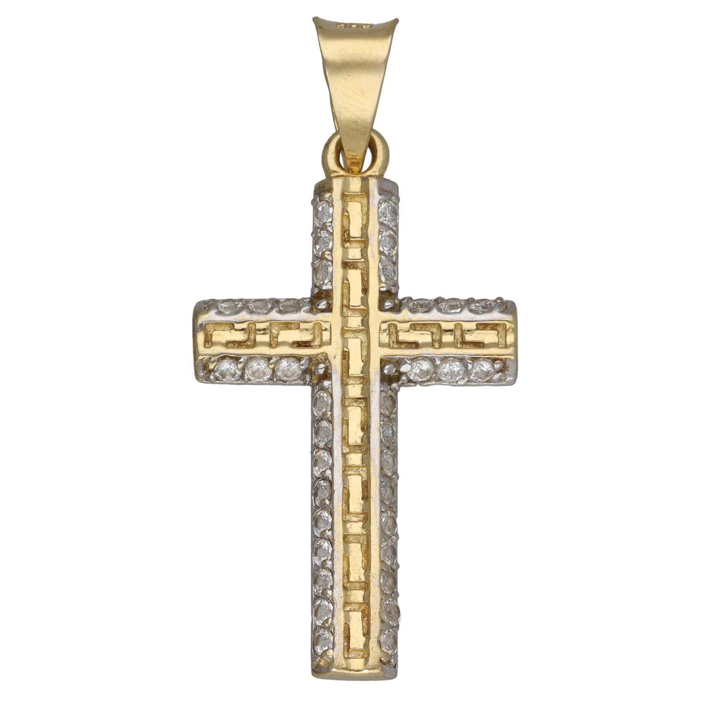 14ct Gold Cubic Zirconia Cross Pendant