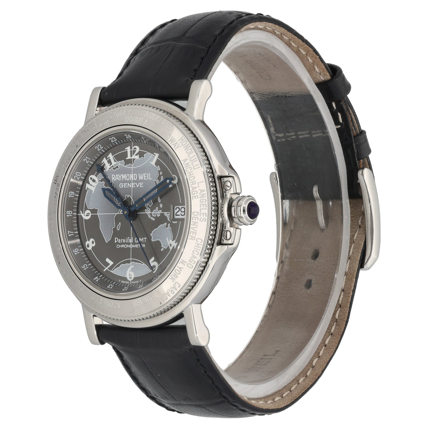Raymond Weil Parsifal GMT 2992 38mm Stainless Steel Watch