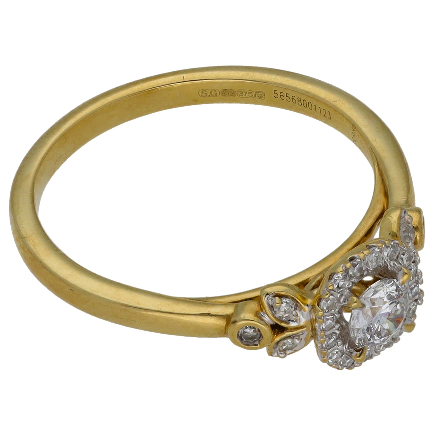 9ct Gold 0.43ct Diamond Cluster Ring Size N