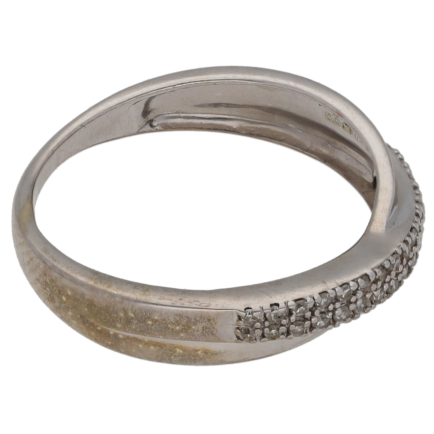 9ct White Gold 0.10ct Diamond Half Eternity Ring Size M