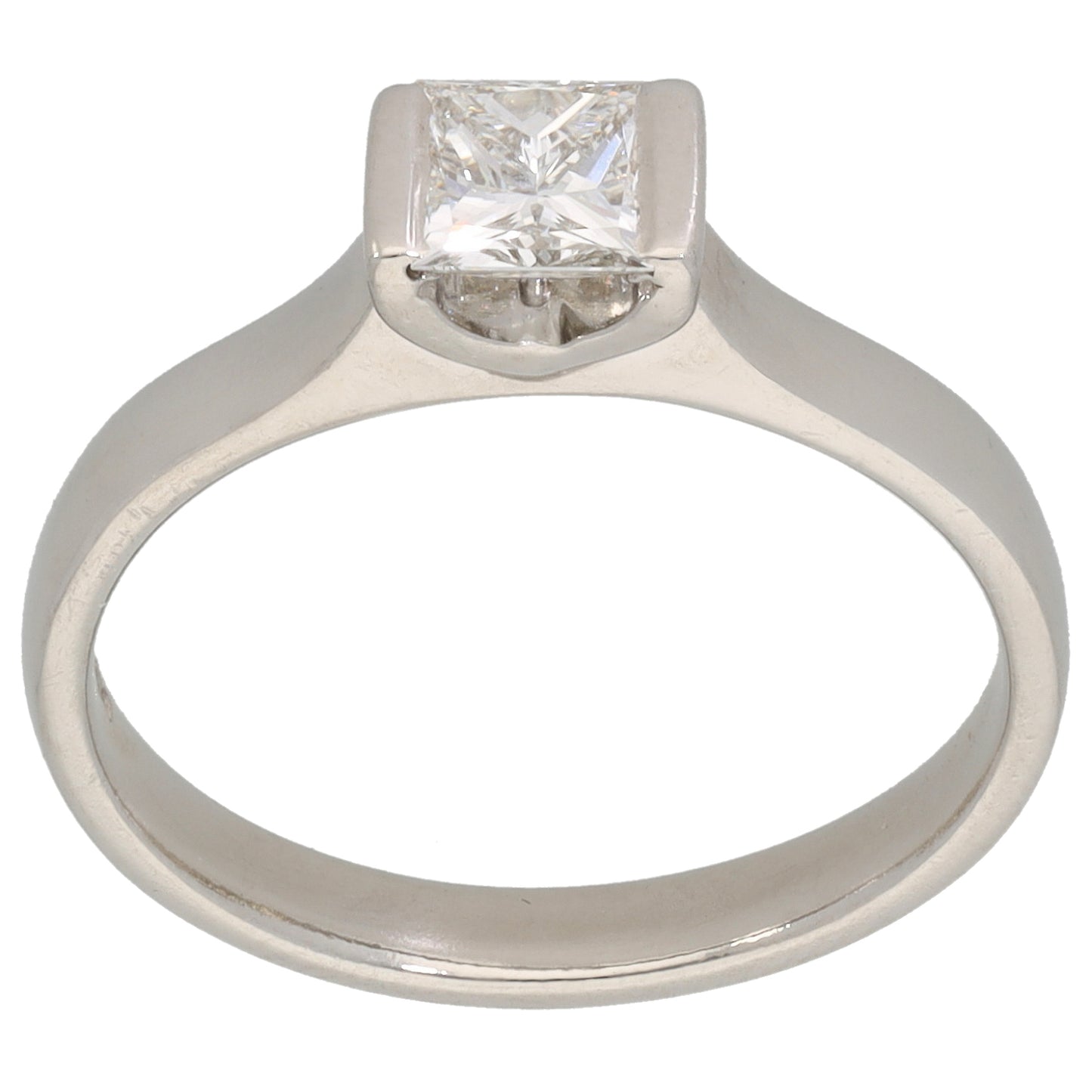 Platinum 0.55ct Diamond Solitaire Ring Size O