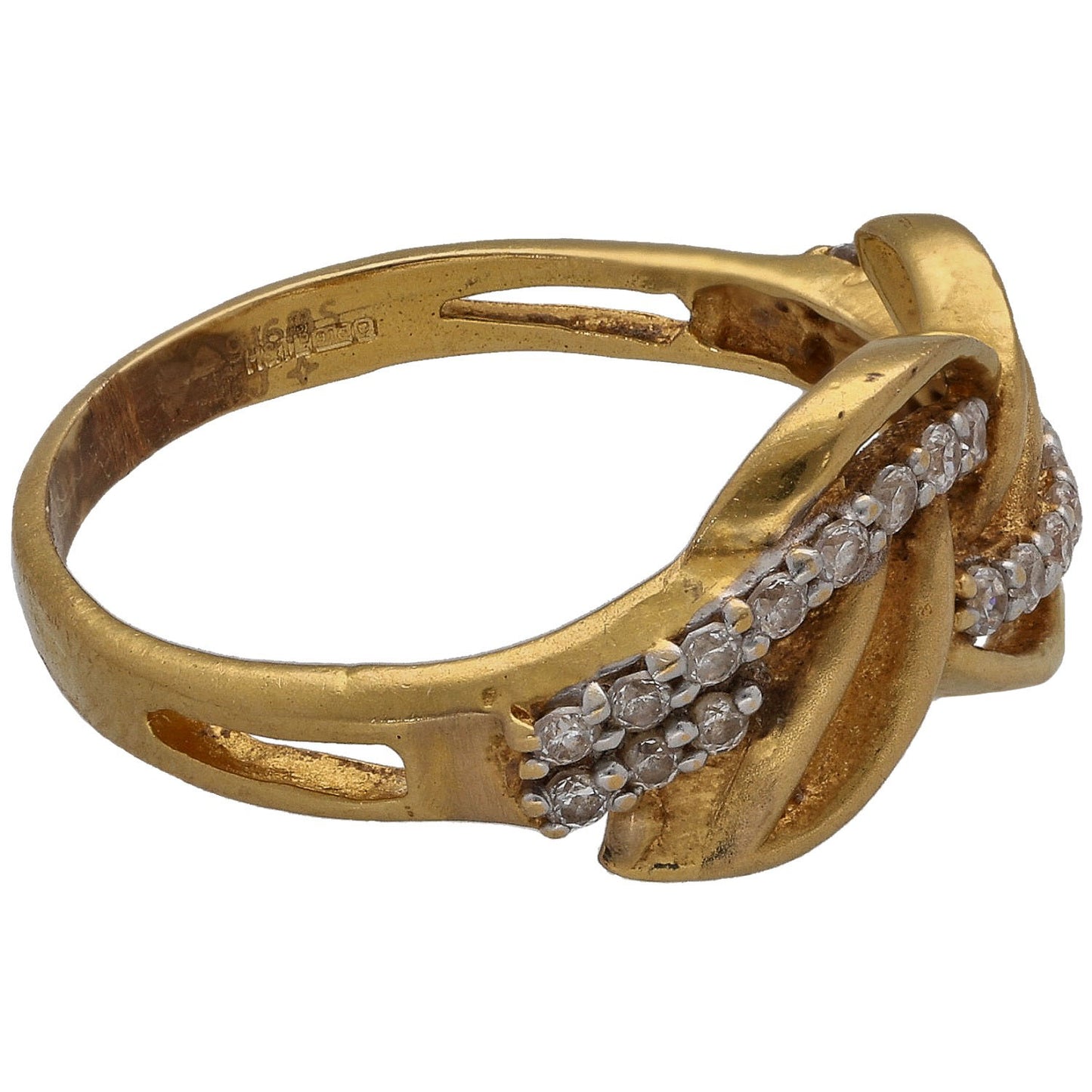 22ct Gold Cubic Zirconia Dress/Cocktail Ring Size M
