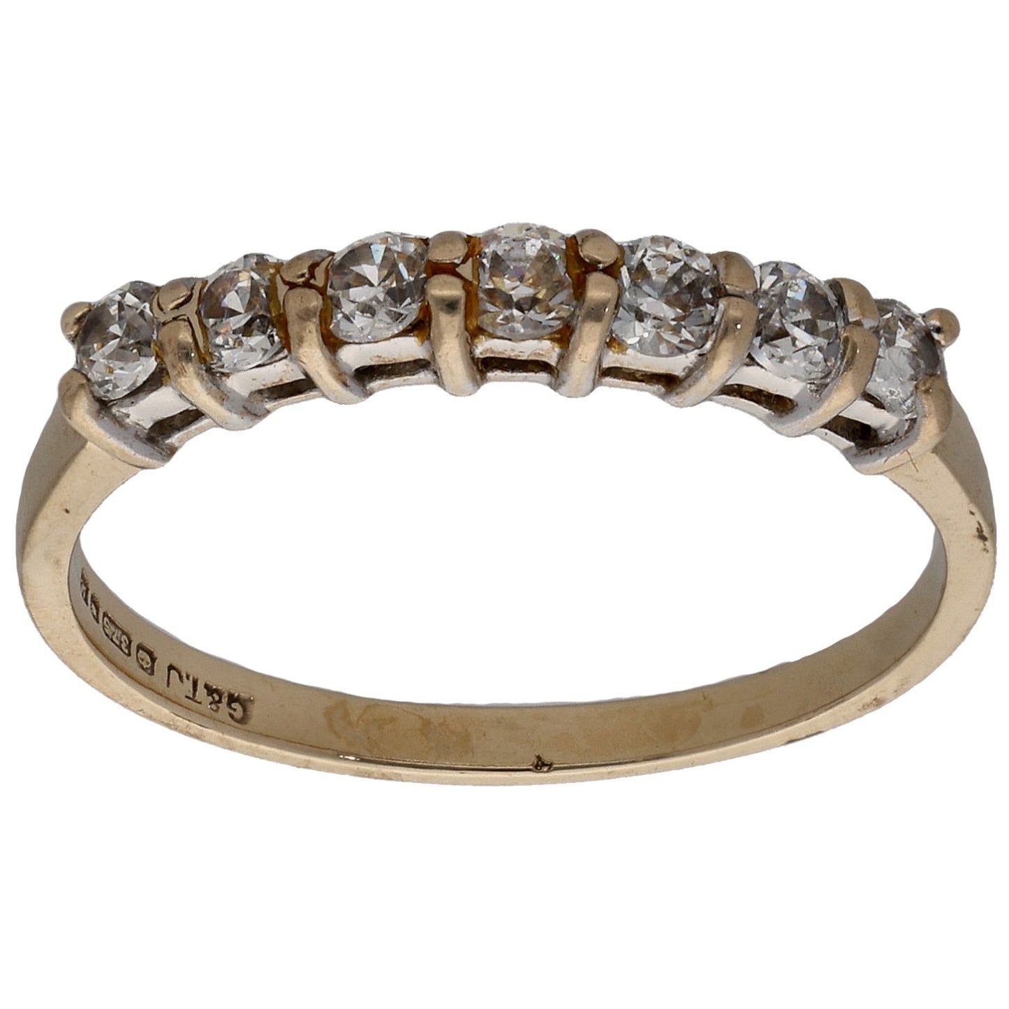9ct Gold Cubic Zirconia Half Eternity Ring Size N