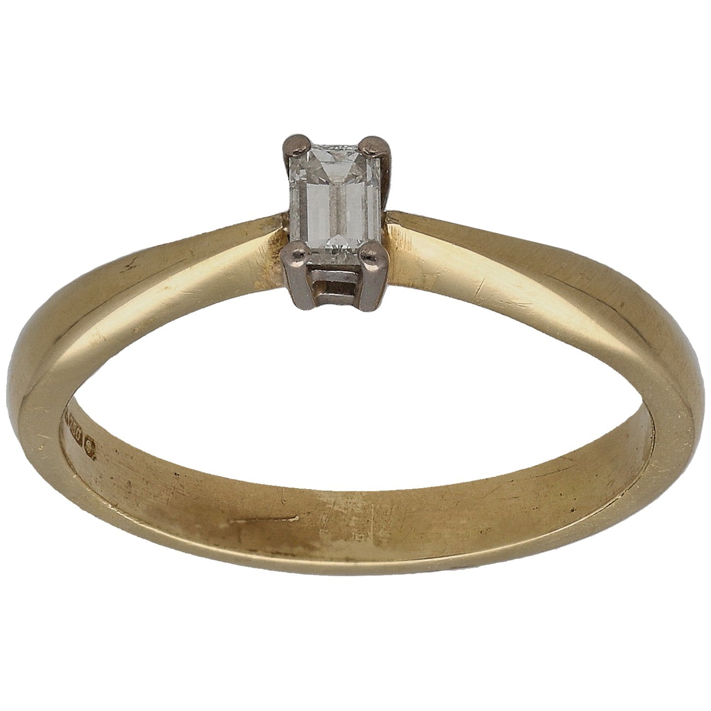 18ct Gold 0.16ct Diamond Solitaire Ring Size L