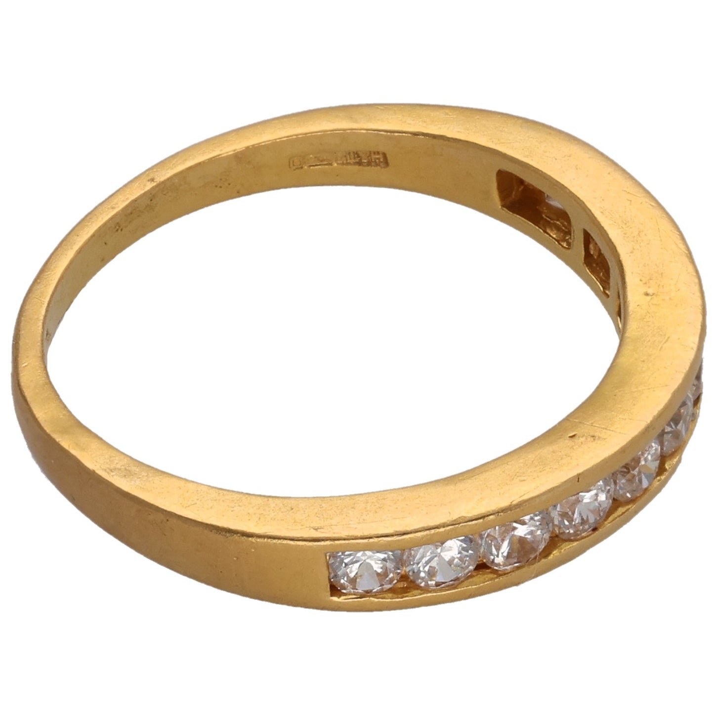 22ct Gold Cubic Zirconia Half Eternity Ring Size L