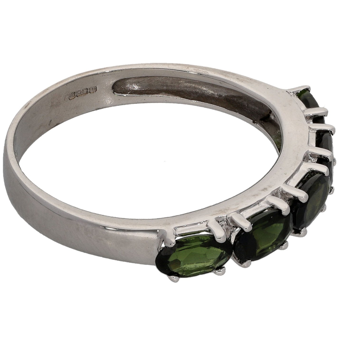 14ct White Gold Tourmaline Half Eternity Ring Size N