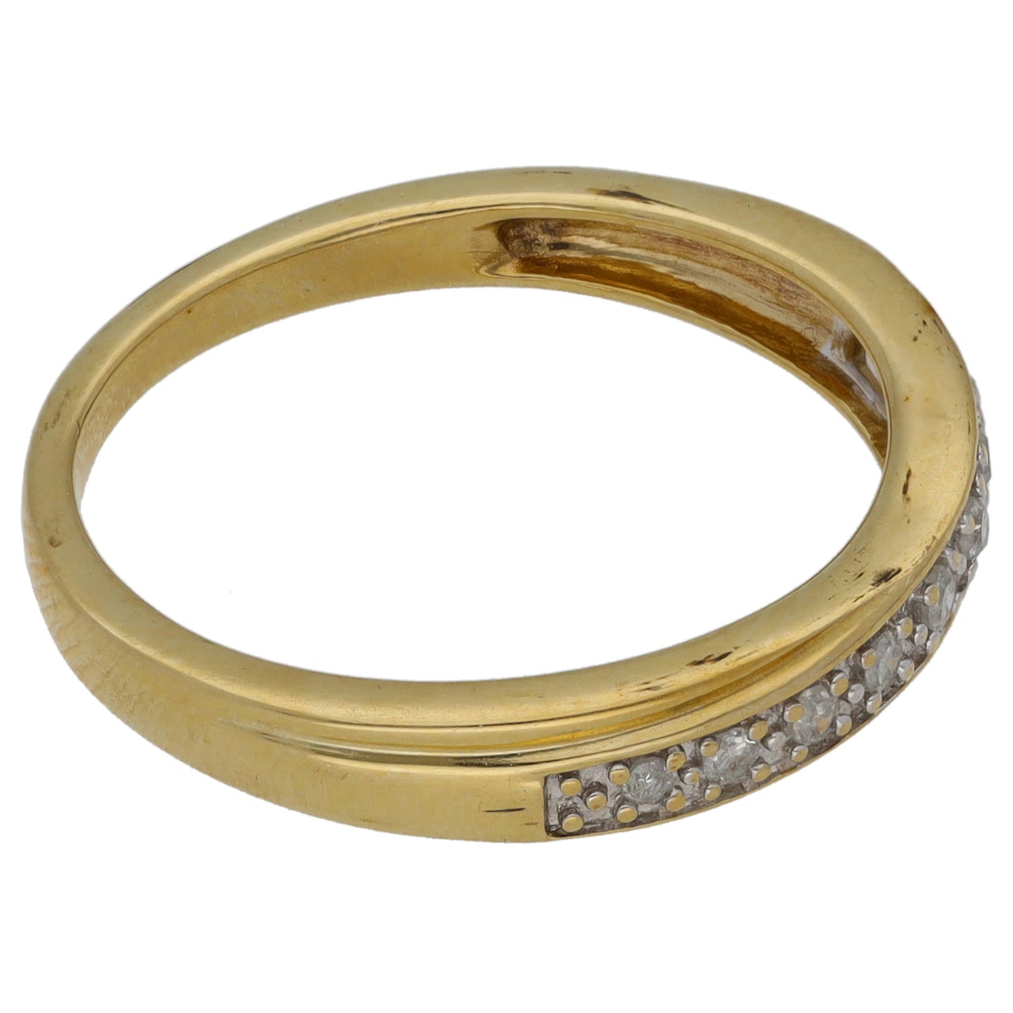 9ct Gold 0.09ct Diamond Half Eternity Ring Size O