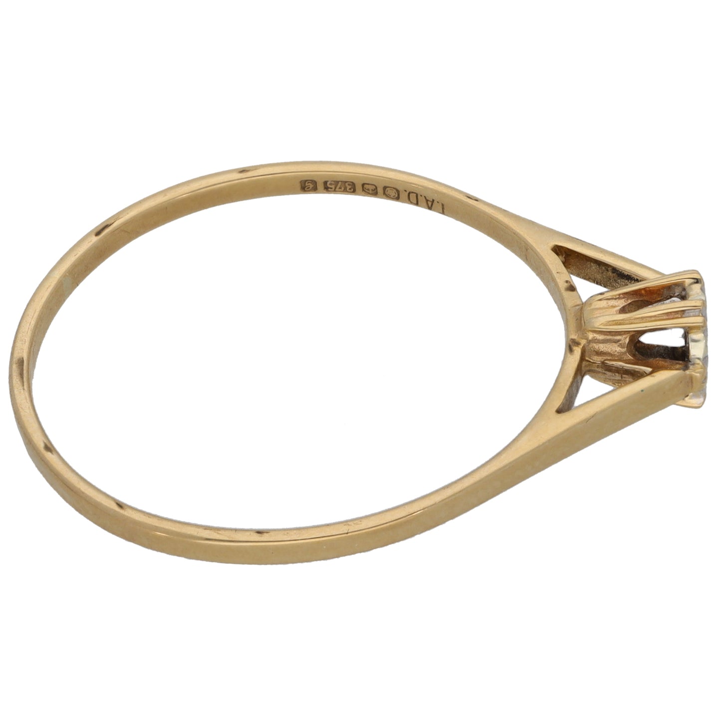 9ct Bicolour Gold 0.005ct Diamond Solitaire Ring Size Z