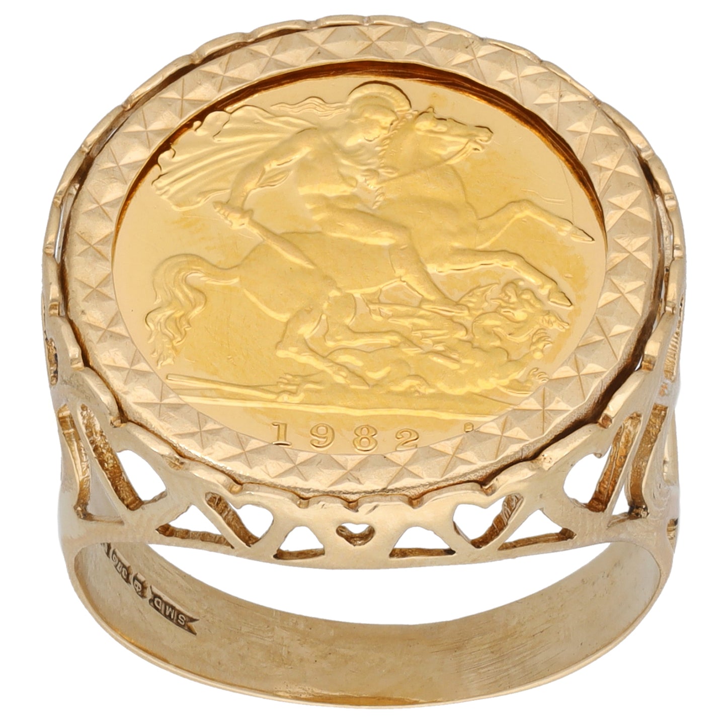 9ct Gold Coin Ring Size T