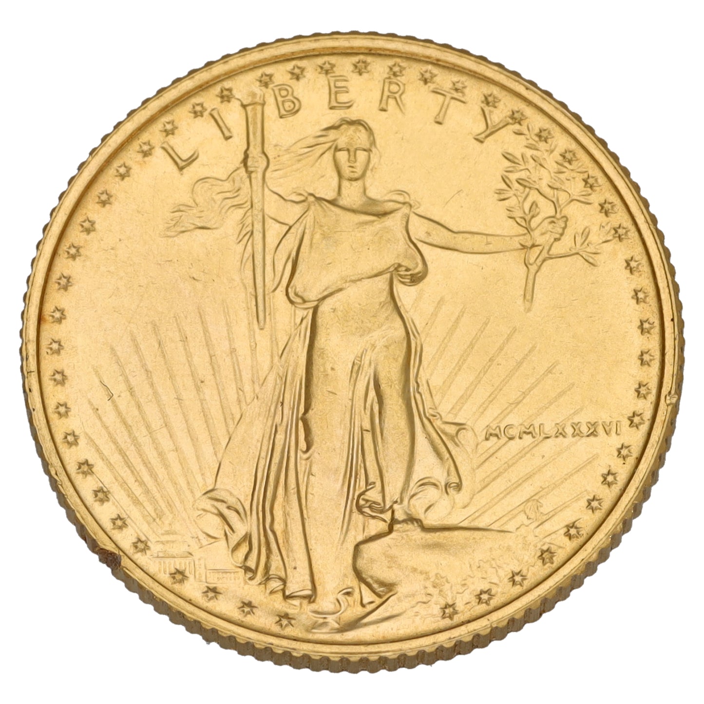 22ct Gold USA Eagle 1/4 OZ Coin 1986