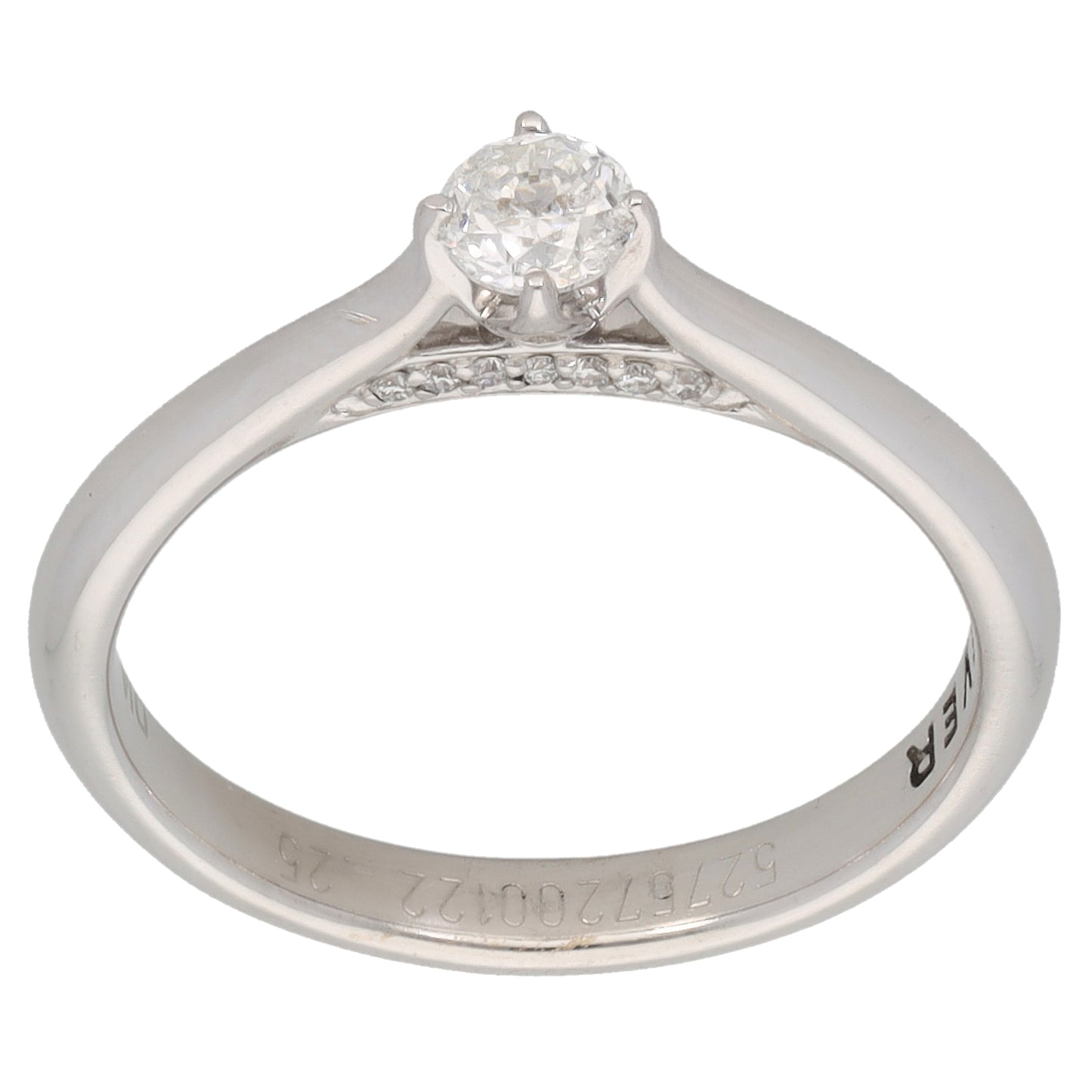 18ct White Gold 0.25ct Diamond Solitaire Ring Size L