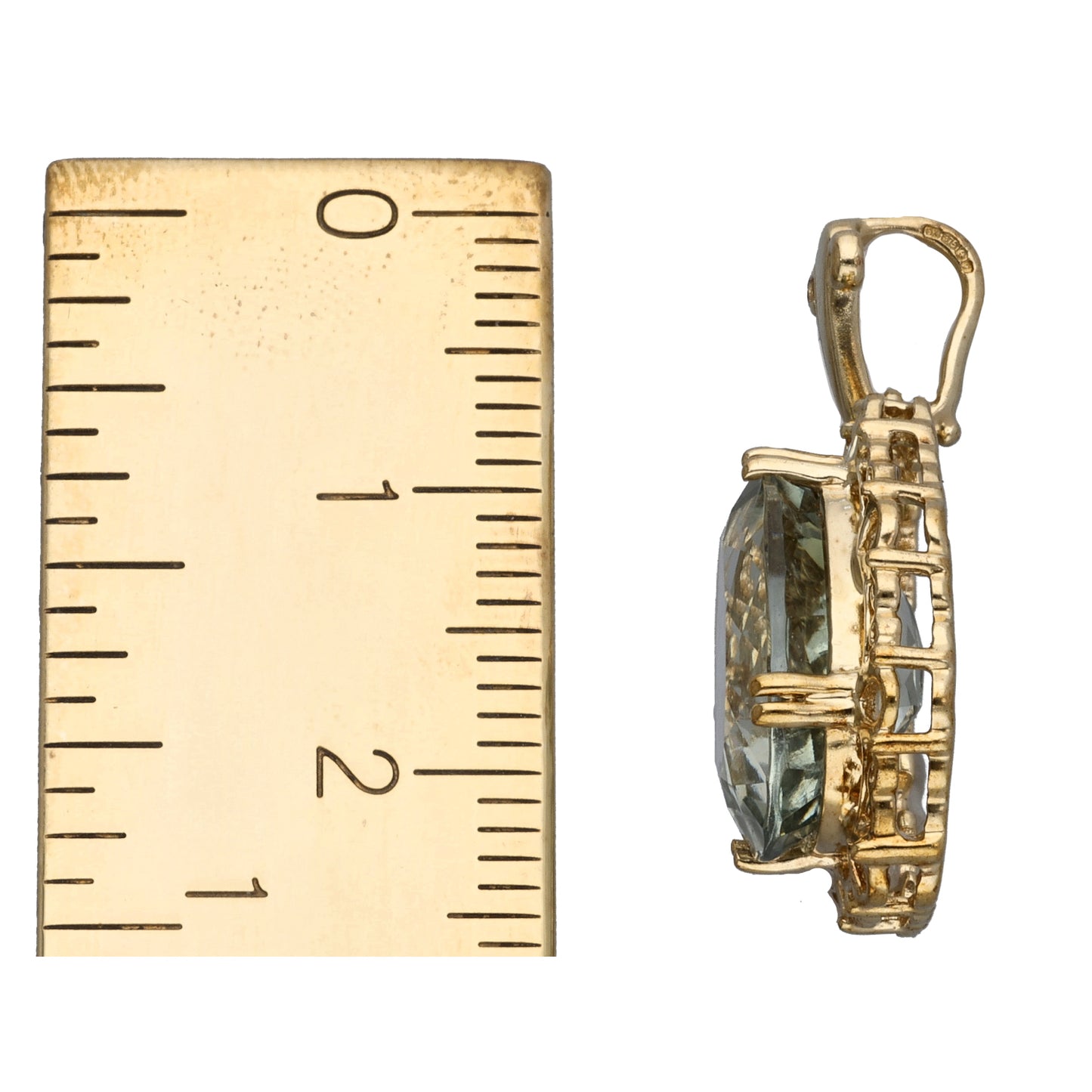9ct Gold Quartz Earrings & Pendant Set