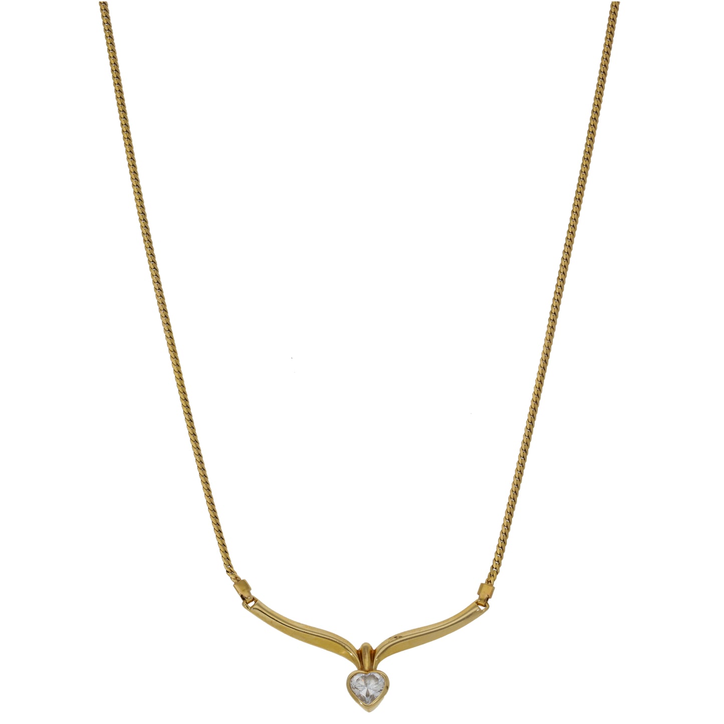 9ct Gold Cubic Zirconia Fancy Necklace 16"