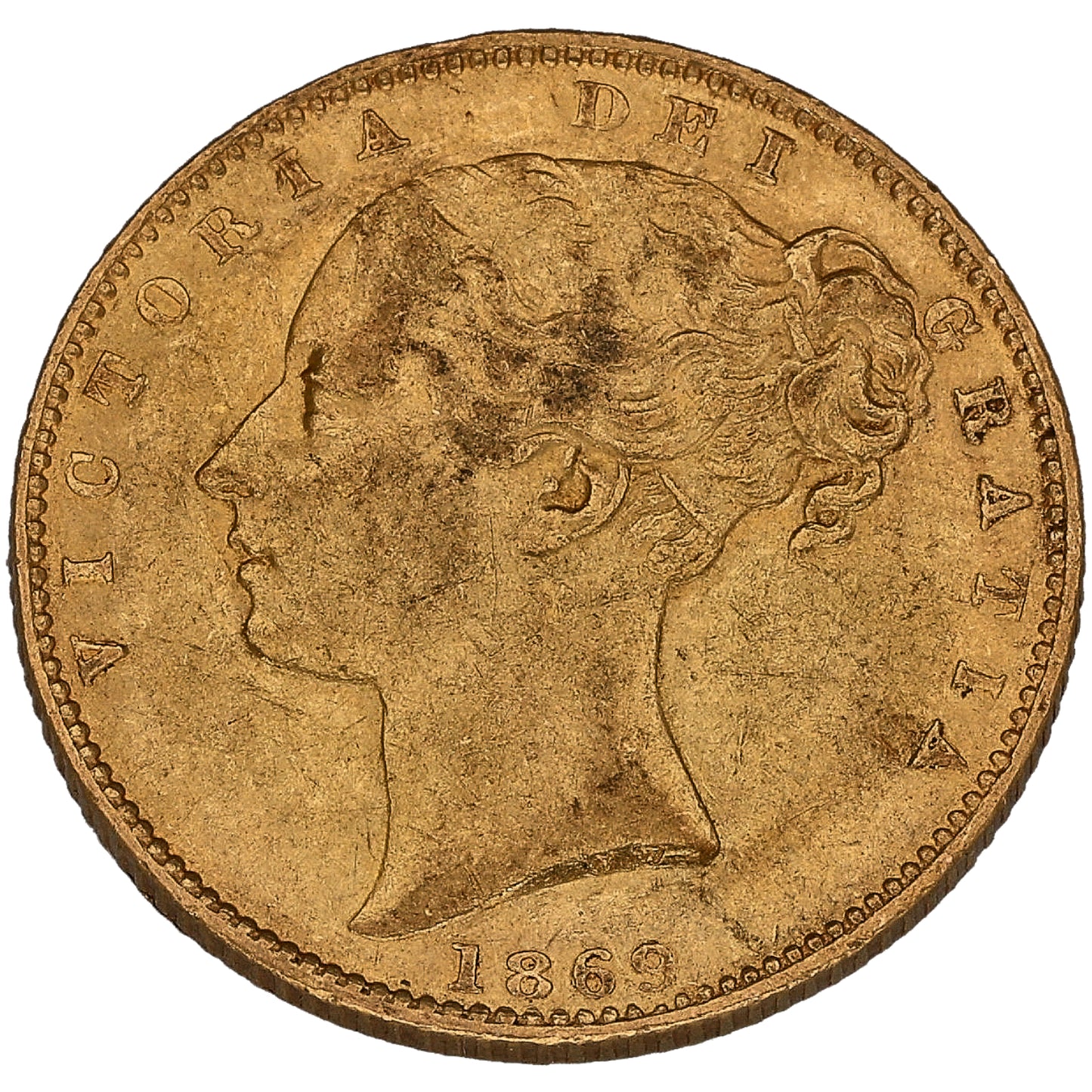 22ct Gold Queen Victoria Full Sovereign Coin 1869