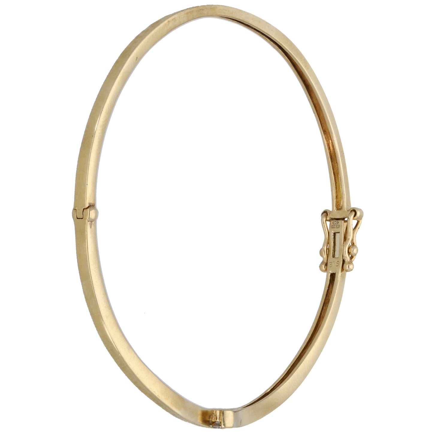 9ct Gold 0.06ct Diamond Hinged/Clasp Bangle