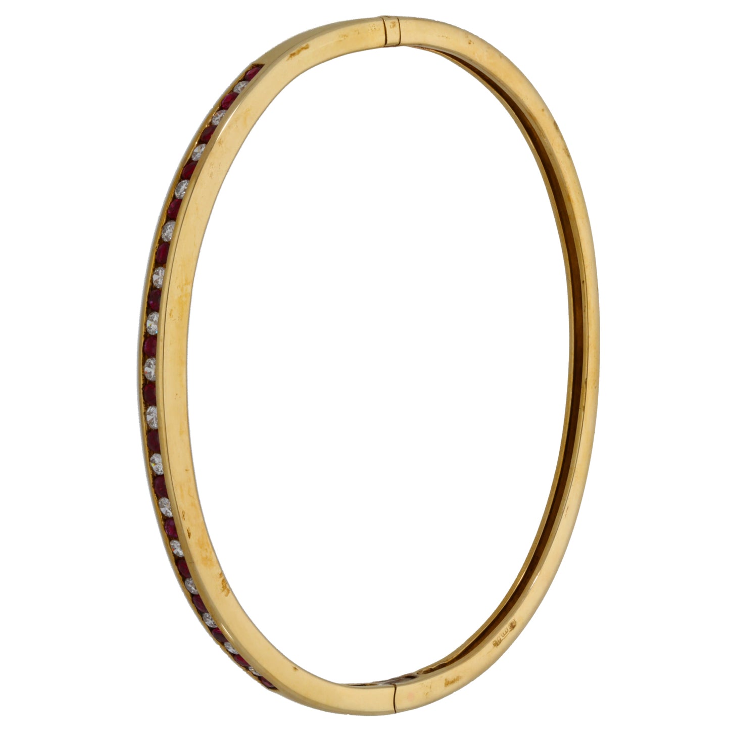 9ct Gold Ruby & 0.48ct Diamond Alternative Bangle