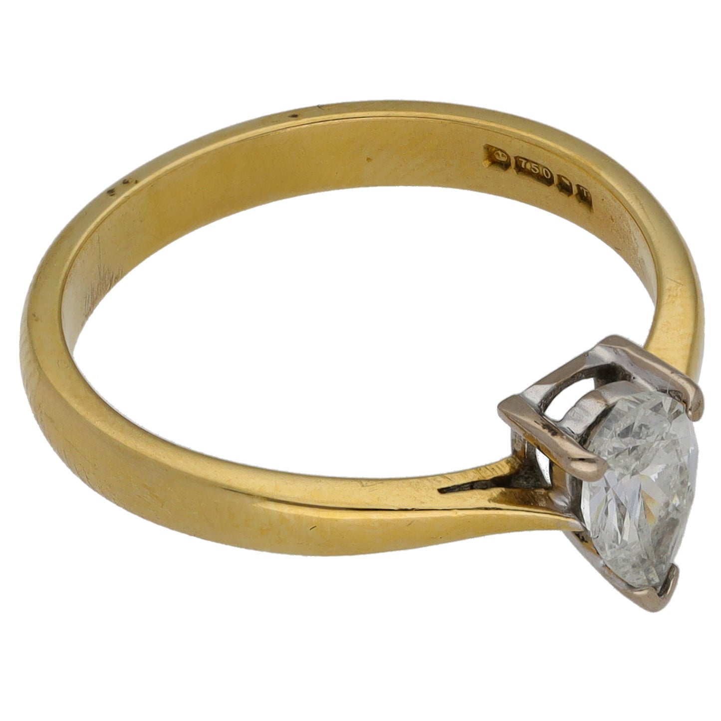 18ct Gold 0.48ct Diamond Solitaire Ring Size N