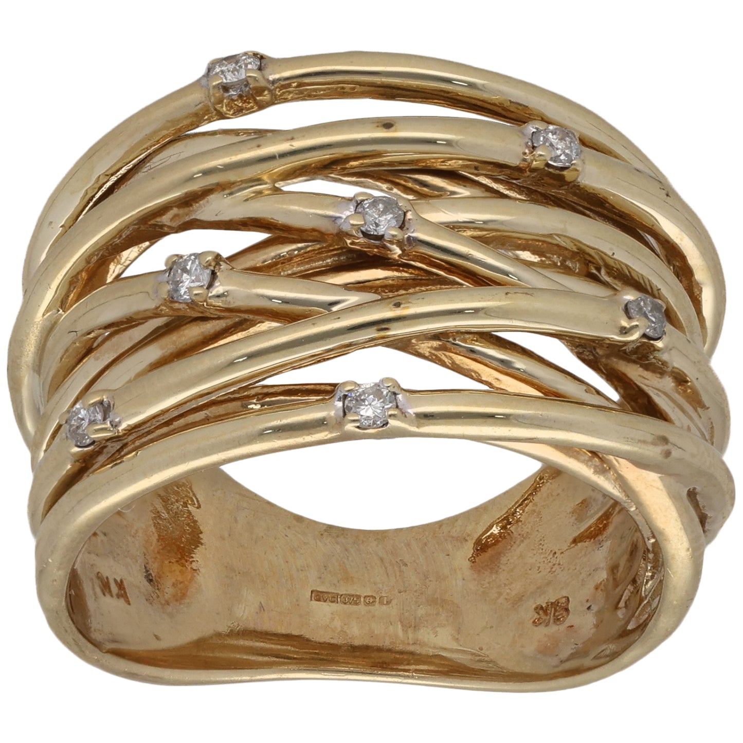 9ct Gold 0.07ct Diamond Alternative Ring Size M