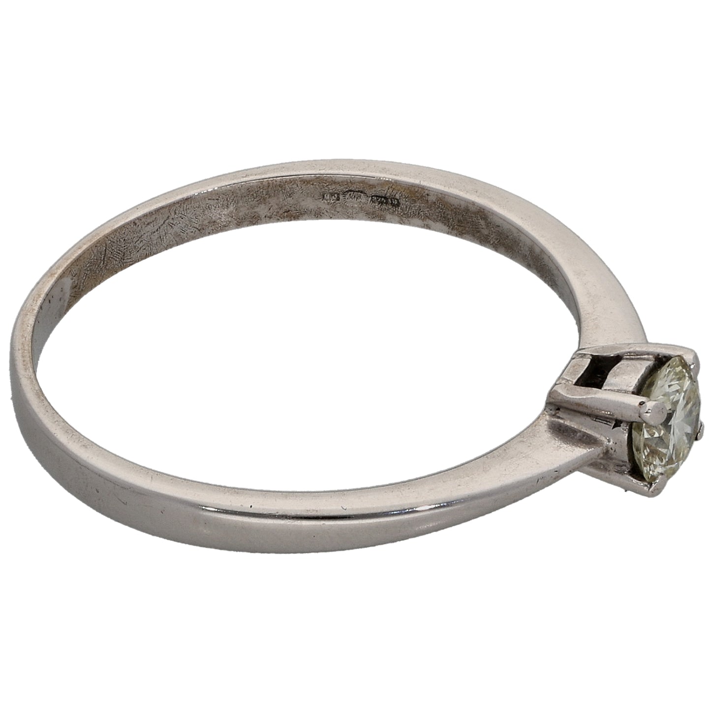 9ct White Gold 0.25ct Diamond Solitaire Ring Size O