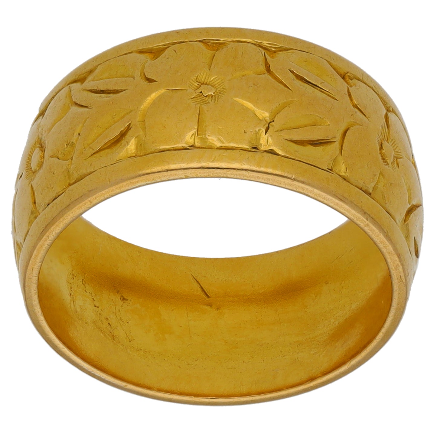 22ct Gold Patterned Wedding Ring Size M