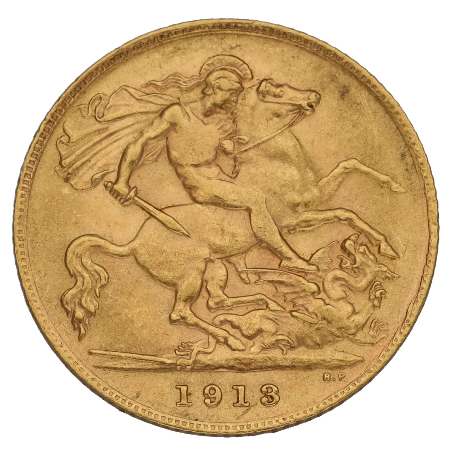 22ct Gold King George V Half Sovereign Coin 1913