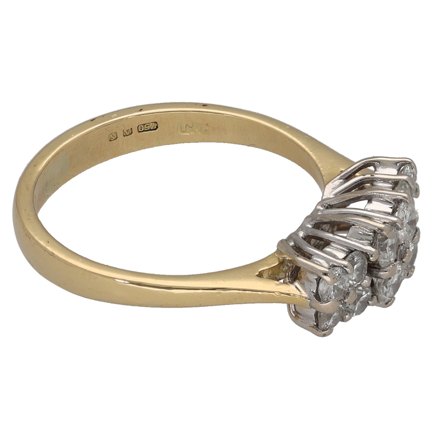 18ct Gold 0.44ct Diamond Dress/Cocktail Ring Size K