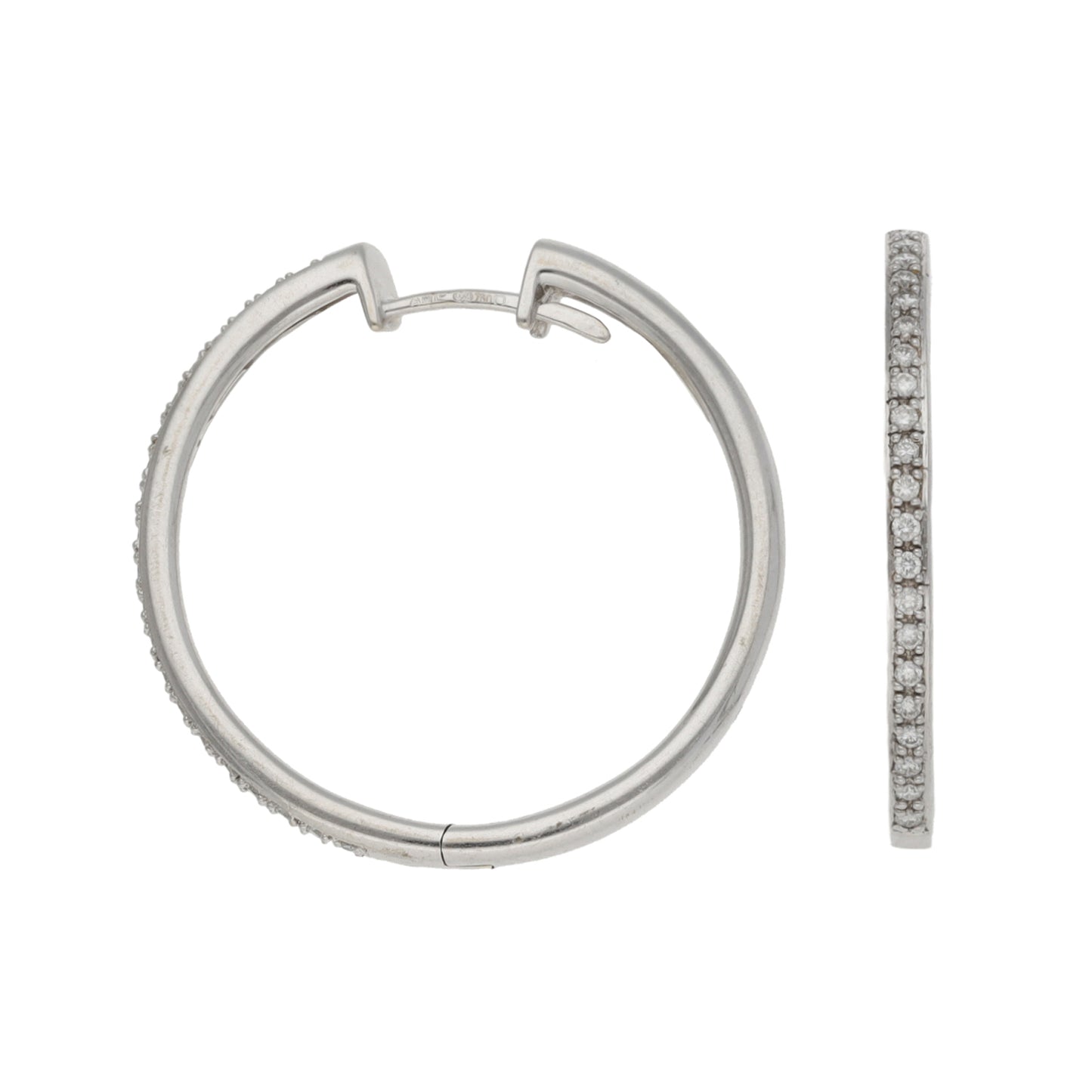 18ct White Gold 0.42ct Diamond Hoop Earrings