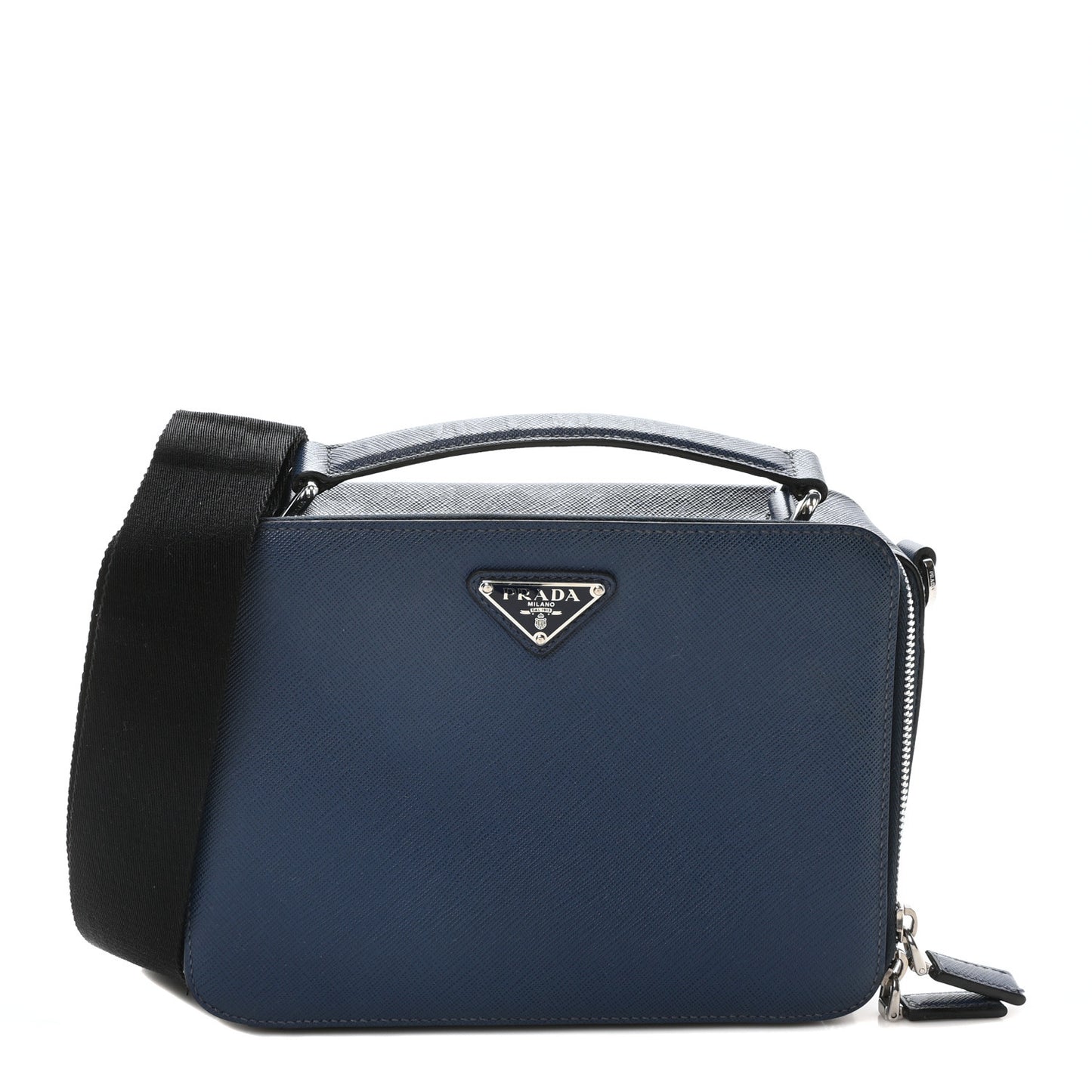Prada Brique Saffiano Leather Bag - Blue