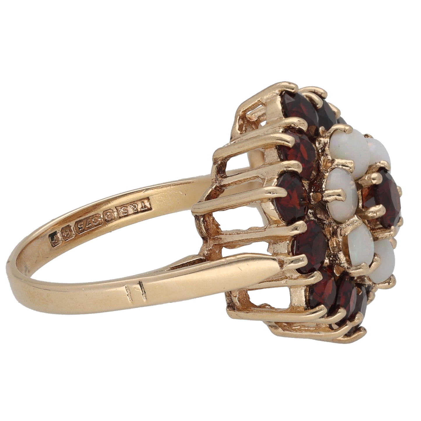 9ct Gold Garnet & Opal Dress/Cocktail Ring Size N