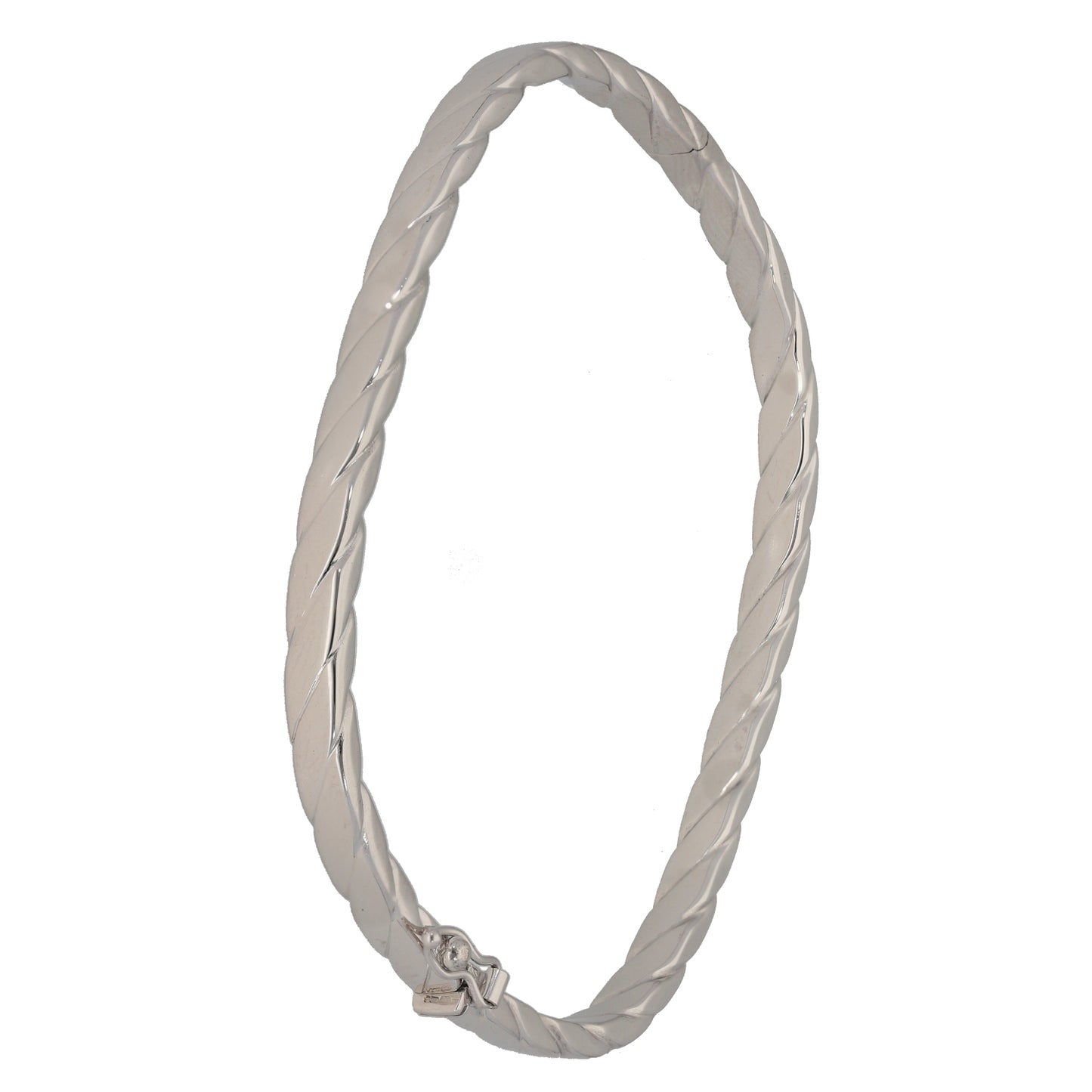 9ct White Gold Hinged/Clasp Bangle