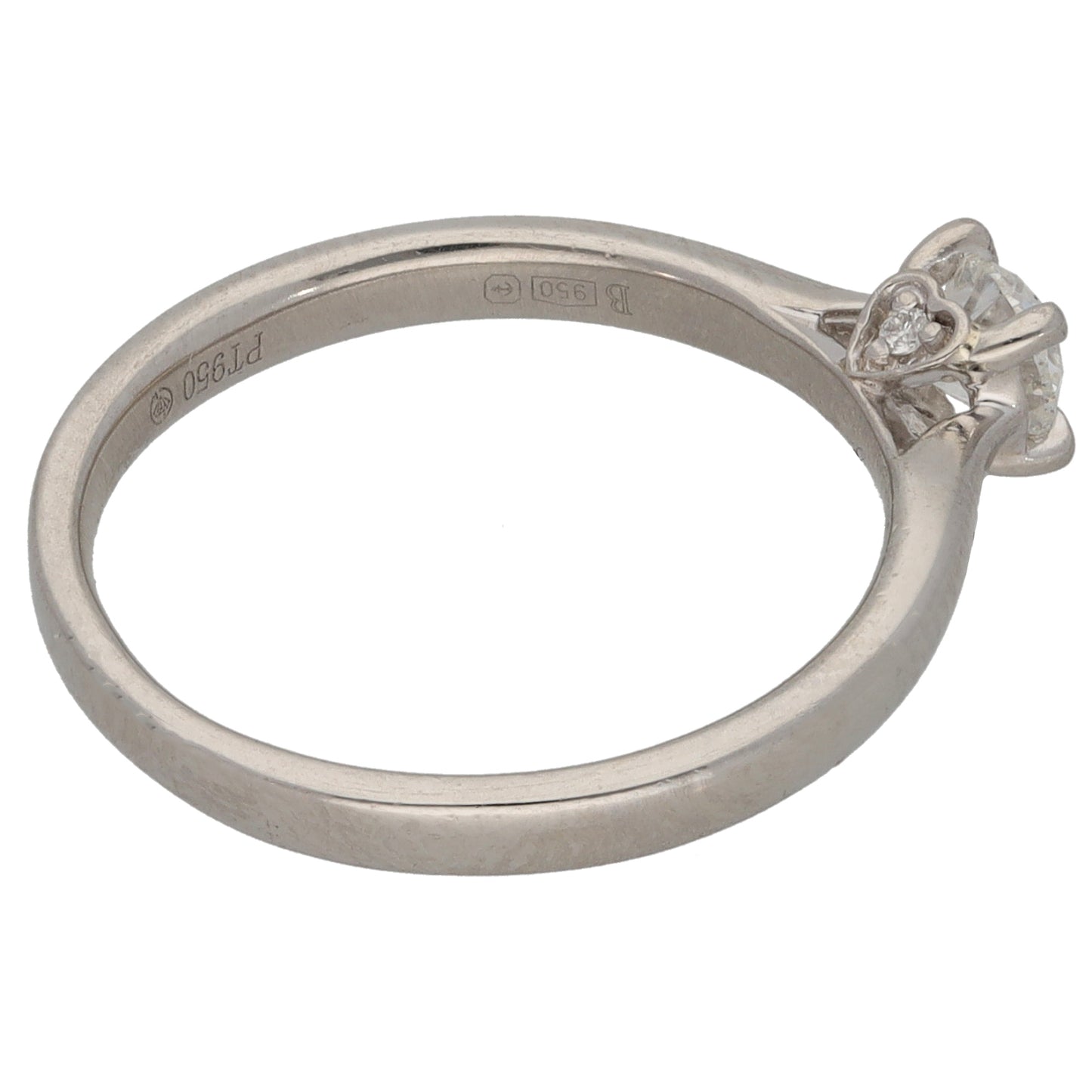 Platinum 0.30ct Diamond Solitaire Ring Size L