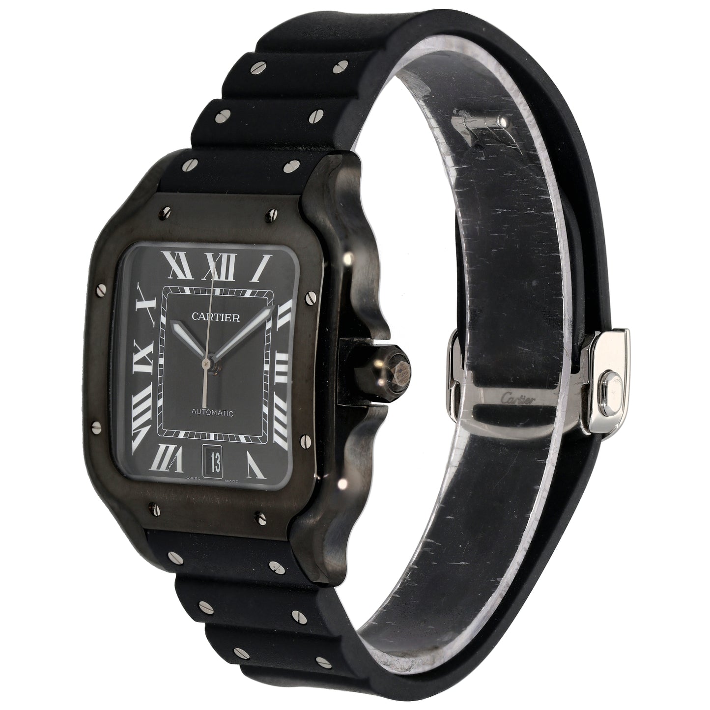 Cartier Santos 4072 39.8mm DLC Stainless Steel Watch