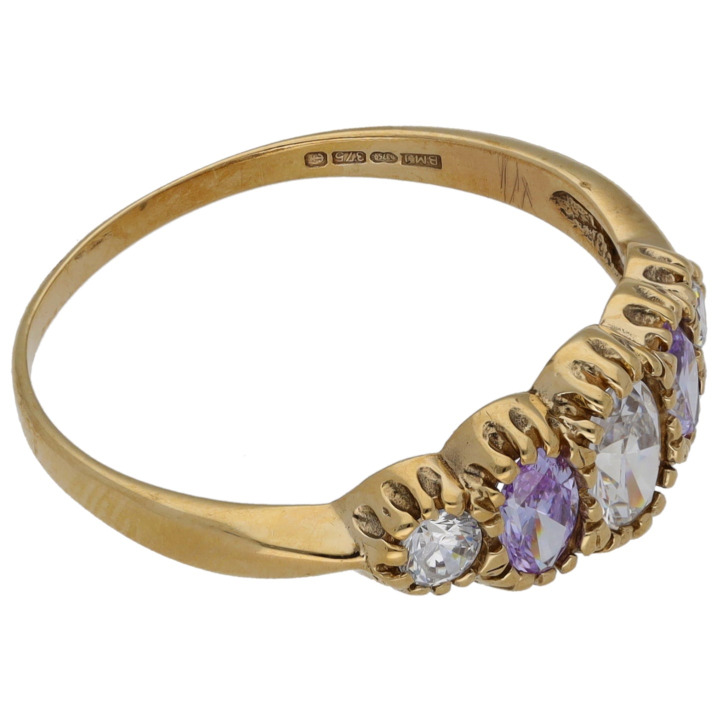 9ct Gold Cubic Zirconia Half Eternity Ring Size W