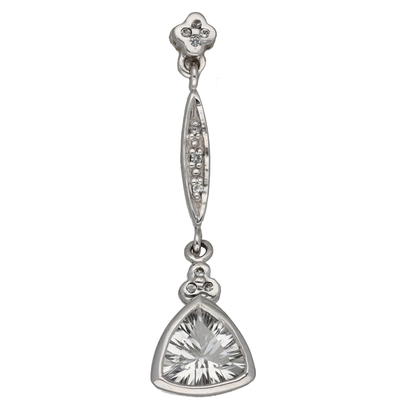 9ct White Gold Cubic Zirconia Dress/Cocktail Pendant