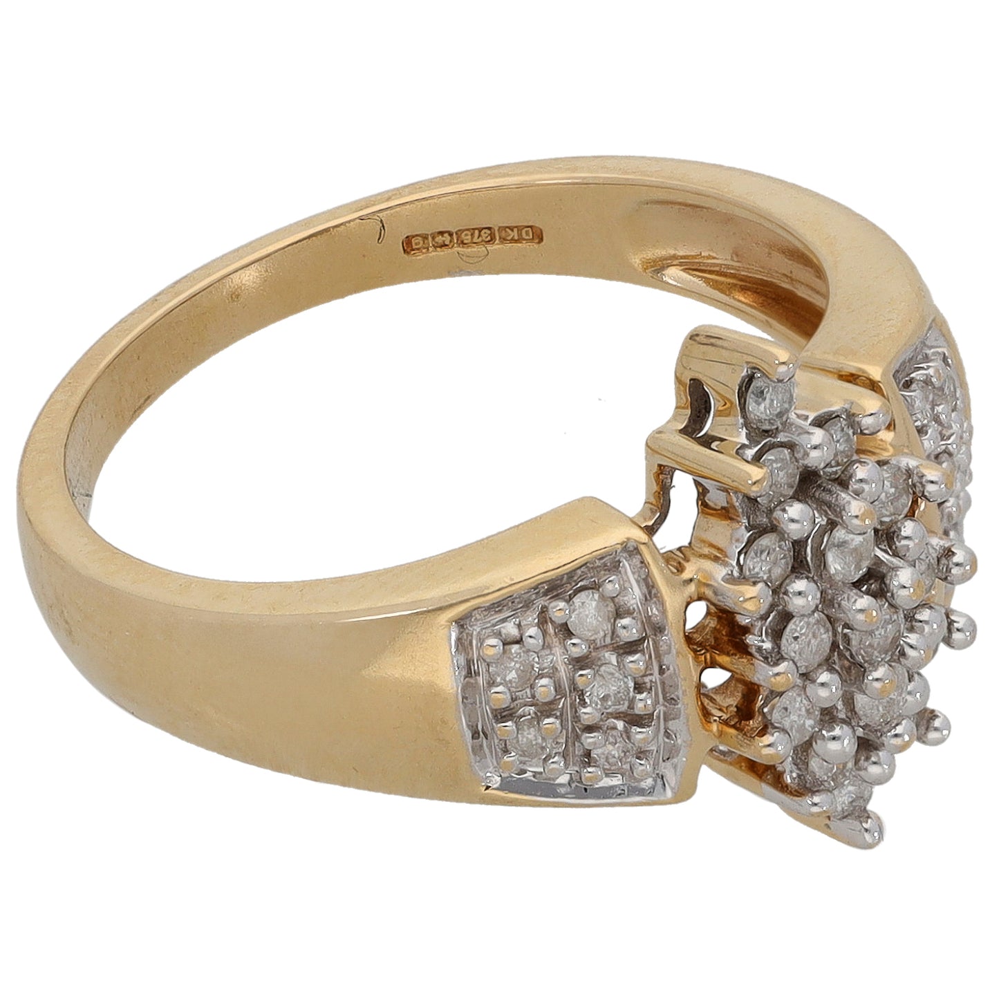 9ct Gold 0.20ct Diamond Dress/Cocktail Ring Size O