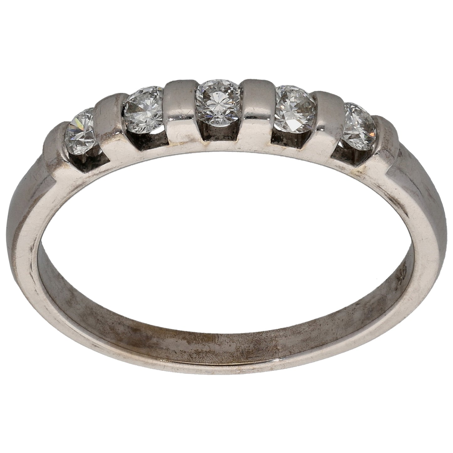 9ct White Gold 0.25ct Diamond Half Eternity Ring Size L