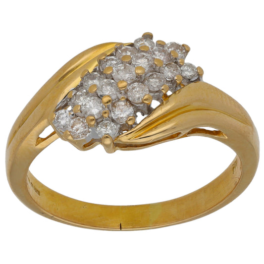 18ct Gold 0.38ct Diamond Dress/Cocktail Ring Size P