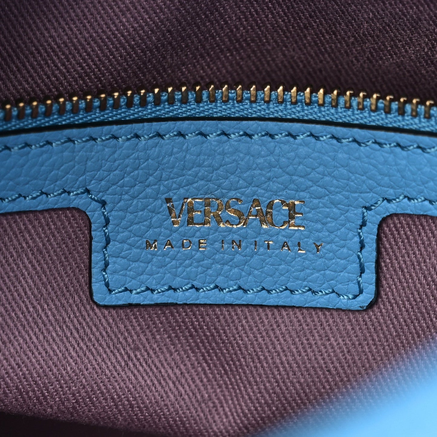 Versace La Medusa Hobo Calfskin Leather Bag - Blue